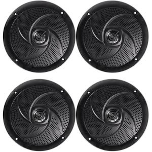 imageRockville RSM65B 65 640 Watt Peak  160 Watt RMS Marine Speakers 4 Ohm Waterproof Shallow Mount High Bass for Boats and Outdoor Vehicles 4Piece