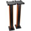 imageRockville RockShelf 68C Bundle Pair 65 Wood Bookshelf Speakers 50W RMS  200W Peak Each 400W Pair 8 Pair RHTSC 36 Wood Speaker Stands 2Items