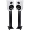 imageRockville RockShelf 64W Bundle 2 400Watt 65 in White Home Theater Bookshelf Speakers 2 RHT28 28 in Bookshelf Speaker Stands for Surround Sound Home Theater 4Items