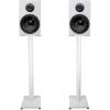 imageRockville RockShelf 64W Bundle 2 65 in 400W Peak  100W RMS White Home Theater Bookshelf Speakers 2 RS37W 37 in Steel Bookshelf SpeakerStudio Monitor Stands 4Items