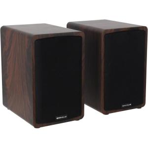imageRockville Elite5 Bluetooth Bookshelf Speakers  800W 525 Drivers Optical amp USB Inputs Dual Mic Inputs BlackDark Wood