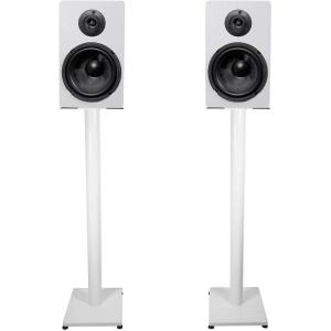 imageRockville Pair RockShelf 68W White 65 Home Bookshelf Speakers w37 Stands