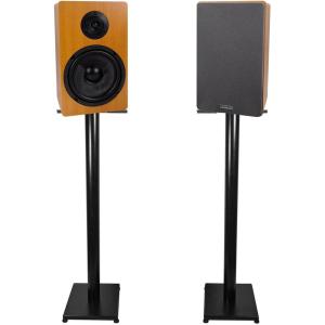 imageRockville ROCKSHELF 64C Bundle 2 65 in 400W Peak  100W RMS Wood Home Theater Bookshelf Speakers 2 RS37B 37 in Steel Bookshelf Speaker Stands 4Items