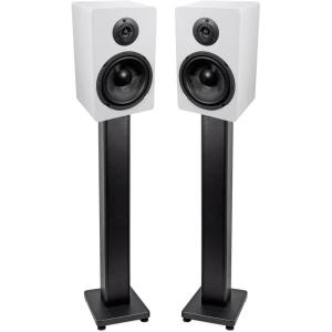 imageRockville RockShelf 64W Bundle 2 65 in 400W Peak  100W RMS White Home Theater Bookshelf Speakers 2 RHTSB 36 in Bookshelf Speaker Stands for Surround Sound Home Theater 4Items