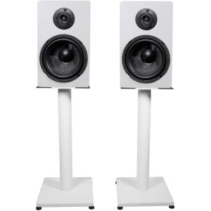 imageRockville RockShelf 64W Bundle 2 65 in White Home Theater Bookshelf Speakers 100W RMS  400W Peak per Pair 2 RS21W 21 in Steel Bookshelf SpeakerStudio Monitor Stands 4Items