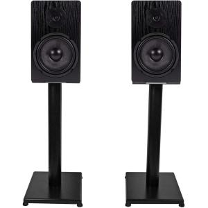imageRockville RockShelf 68B Bundle Pair 65 in Black Home Bookshelf Speakers 50W RMS  200W Peak 8 Ohm Pair RS21B 21 in Steel Stands with Adjustable Feet for Surround Sound 4Items
