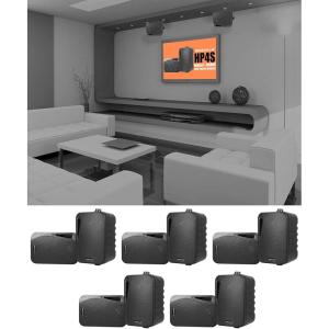 imageRockville HP4S8 BK 4in Outdoor Indoor Wall Mount Home Theater Speakers 360Watt Peak120Watt RMS per Pair Swivel Brackets 8Ohm IPX44 10Piece