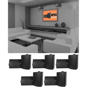 imageRockville HP5S8 BK 525 420W Peak140W RMS per Pair Marine OutdoorIndoor Wall Mount Speakers 8Ohm Weather Resistant Swivel Brackets Paintable Grill for Home Theater 10Piece