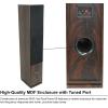 imageRockville RockTower 68C Passive Tower Speaker 8 Ohm Classic Wood Grain 500W Peak 3Way Dual 65 MDF Cabinet Detachable Grille for Home AudioDark Wood