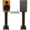 imageRockville BLUAMP 21 Bundle 21 Channel Bluetooth Home Audio Receiver 2 65 in 50W RMS  400W Peak Wood Home Theater Bookshelf Speakers 28 in Bookshelf Speaker Stands 4Items