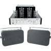 imageRockville BluTube Bundle 70Watt Tube Amplifier Home Theater Stereo Receiver with Bluetooth Pair of HP65S8 Black 65in IndoorOutdoor Swivel Speakers 8Ohm 2Items