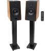 imageRockville Bundle 2 HD5 Powered Bookshelf Speakers Bluetooth Monitor Speaker System Bundle with 2 RHTSB Bookshelf Speaker Stands Surround Sound Home Theater 4 Items