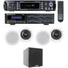 imageRockville Bundle RPA60BT V2 1000W 2ch Bluetooth Amplifier Mixer Bundle with 2x21 Band Rack Mount Equalizer 2 Pair 65 500W inCeiling Speakers amp Rock Shaker 8 Home Theater Subwoofer 5 Items