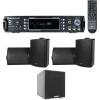 imageRockville Bundle RPA60BT V2 1000W 2ch Bluetooth DJ Amplifier Mixer Bundle with 4 HP5S8 BK Black 525 8Ohm Wall Mount Home Speakers amp Rock Shaker 8 Black 400W Home Theater Subwoofer 4 Items