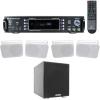 imageRockville Bundle RPA60BT V2 1000W 2ch Bluetooth DJ Amplifier Mixer Bundle with 4 HP65S8 65 Home Theater Speakers wSwivel Bracket amp Rock Shaker 8 Black 400W Home Theater Subwoofer 4 Items