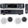 imageRockville Bundle RPA60BT V2 1000W 2ch Bluetooth DJ Amplifier Mixer Bundle with REQ42B Black 19 Rack Mount Band Equalizer amp 2 Pair HC655 65 500W 8Ohm InCeiling Home Theater Speakers 4 items