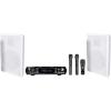 imageRockville Bundle RPA70WBT V2 1000w 2Ch USB Bluetooth AmplifierMixer2 Mics Bundle with Pair Rockville RockSlim White Home Theater 525 240w Easy Wall Mount Slim Speakers 3 Items