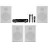imageRockville Bundle RPA70WBT V2 1000w 2Ch USB Bluetooth AmplifierMixer2 Mics for RestaurantBarCafe Bundle with 2 Pair RockSlim White Home Theater 525 240w Wall Mount Slim Speakers 3 Items