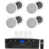 imageRockville RPA40BT Bundle 1000W 4Zone Bluetooth Home Stereo Amplifier 4 Pairs HC85 8in 700W Peak240W RMS White Ceiling Speakers 4 VOL850 50W Stereo Volume Controllers 9Items