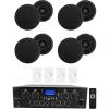 imageRockville RPA40BT Bundle 1000W 4Zone Bluetooth Home Stereo Amplifier Receiver 4 Pairs HC55 Black 525Inch 300W Peak120W RMS Ceiling Speakers 4 VOL850 Wall Volume Controllers 9Items