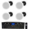 imageRockville RPA40BT Bundle 1000W 4ZoneChannel Bluetooth Home Stereo Amplifier Receiver 8 HC55 White 525 in 300W inCeiling Speakers for Home Audio amp Theater 9Items