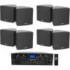 imageRockville RPA40BT Bundle 1000W 4ZoneChannel Home Stereo Bluetooth Amplifier Receiver 4 Cube 35 in Black Home Theater Wall Speakers with Swivel Brackets 5Items