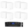imageRockville RPA40BT Bundle 1000W 4ZoneChannel Home Stereo Bluetooth Amplifier Receiver 4 Cube 35 in White Home Theater Wall Speakers with Swivel Brackets 5Items
