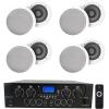 imageRockville RPA40BT Bundle 4Zone 1000Watt Bluetooth Home Stereo Amplifier Receiver 4 Pairs HC85 8in 700Watt inCeiling Speakers 5 Items