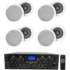 imageRockville RPA40BT Bundle 4Zone Bluetooth Amplifier Receiver 4 Pairs HC655 65 inCeiling Speakers White 80W RMS 500W Peak per Pair
