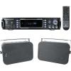 imageRockville RPA60BT V2 Bundle 1000W 2Channel USB Bluetooth Amplifier Mixer 2 HP65S 65 in 500W Peak160W RMS Swivel Home Theater Speakers IndoorOutdoor 3Items