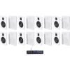 imageRockville Rock Zone 8 Bundle 8Channel 1000W RMS MultiRoom Bluetooth Home Receiver 8 Pairs 525 in 240W Peak80W RMS RockSlim White Wall Mount Speakers for Home or Office Audio System 9Items