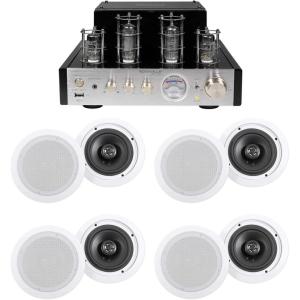 imageRockville BluTube SG Bundle Tube Home Theater Stereo Receiver with Bluetooth 4 Pairs HC65516 65 inCeiling Speakers 16 Ohm 8 Items