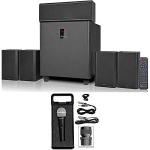 imageRockville Bundle 1 Rockville HTS820 1500w 51 Channel Home Theater System Bluetooth Bundle with 1 Rockville RMCXLR HighEnd Metal DJ Handheld Wired Microphone 2 Items