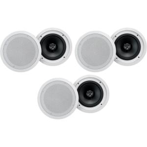 imageRockville HC8516 White 8 in 700W Peak  240W RMS inCeiling Home Theater Speakers 16 Ohm Polypropylene Cone Aimable Tweeter Paintable Grills 6Pairs