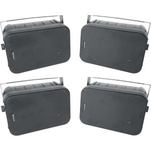 imageRockville HP65S8 Black 65 8Ohm IndoorOutdoor Swivel Home Theater Speakers Weather Resistant for Patio Deck or Home Audio Systems 4Piece