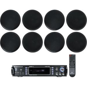 imageRockville RPA60BT V2 Bundle 1000Watt 2Channel USB Bluetooth Karaoke Amplifier Mixer 4 Pair HC8516 8in 700Watt inCeiling Home Theater Speakers 16 Ohm for Restaurant Systems 5Items