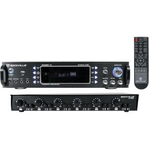 imageRockville RPA60BT V2 Bundle 19 Rackmountable USB Bluetooth 1000Watt 2Channel Receiver Amplifier Mixer ZSIX 2Source 6Zone Home Commercial Audio zoner with Volume Control 2Items