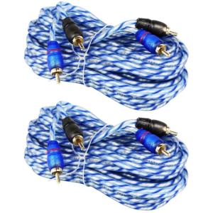 imageRockville RTR172 17 ft 2 Channel Twisted Pair RCA Cables Split Pin 100 Copper for Car Amplifier and Home Audio Connections 2Piece