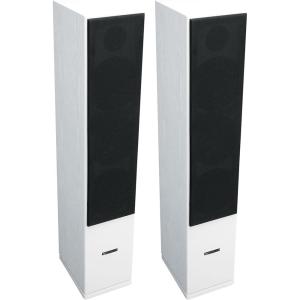 imageRockville RockTower 68W 65 in 500W Peak125W RMS Passive Tower Speaker 8 Ohm White HighFidelity Sound Detachable Grille 3Way MDF for Home Audio 2Piece