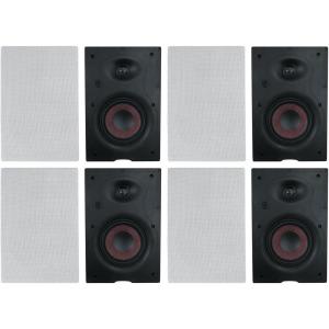 imageRockville WA658 65 480W Peak120W RMS Power inWall Speakers Kevlar Woofer Silk Dome Tweeter Magnetic Grilles 3Position Tweeter Control 8Ohm for Home Theater amp WholeHouse Audio 4Piece