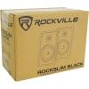 imageRockville RockSlim Black Bundle 4 525 in 240W Peak Wall Mount Home Theater Speakers BLUAMP 100 Bluetooth Amplifier Mic Input RCA Output for Home Audio Living Room or TV Setup 5 Items