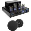 imageRockville 1 BluTube LED 70w Bluetooth Tube AmplifierHome Stereo Receiver in Black Bundle with 2 HC55 Black 525 300 Watt inCeiling Home Theater Speakers 8 Ohm 3 Items