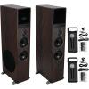 imageRockville Bundle TM80D Dark Wood Powered Home Theater Tower Speakers 8 SubBluetooth Bundle with 2 RMCXLR HighEnd Metal DJ Handheld Wired Microphone Mic w 2 Cables 3 Items