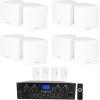 imageRockville RPA40BT Bundle 1000W 4Zone Bluetooth Home Stereo Amplifier 4 Pairs Cube White 35Inch Speakers 30W RMS75W Peak 4 VOL850 50W Stereo Wall Volume Controllers 9Items