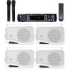 imageRockville RPA70WBT V2 Bundle 1000W 2Ch USB Bluetooth Karaoke AmplifierMixer 4 HP4S8 4 360W Peak  120W RMS OutdoorIndoor Home Theater Speakers with Swivel Bracket 2 Mics 5Items