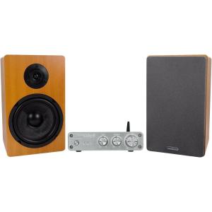 imageRockville BLUAMP 21 Bundle 21 Channel Bluetooth Home Audio Receiver 2 65 in 400w Wood Home Theater Bookshelf Speakers 3Items
