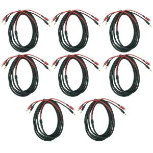 imageRockville BN10 10 ft 14 AWG Banana to Banana Braided Pro Audio Cable Oxygen Free Copper Conductors Soft Touch Jacket Corrosion Resistant Connectors for Home Theater Systems 8Piece