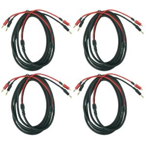 imageRockville BN10 10ft 14 AWG Banana to Banana Cable 100 OFC Copper Braided Jacket HighFidelity Audio Durable Build for Home Audio and Professional Sound Systems 4 Piece
