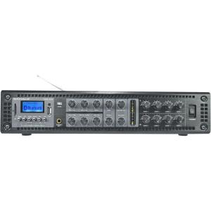 imageRockville PRE70V 8Zone Stereo Preamp Mixer with Bluetooth USBSDFM Mic Inputs Chime BassTreble Control for 70V Audio Systems
