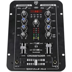 imageRockville RDJ3BT 2 Channel DJ Mixer with USB Bluetooth Talkover 4 Line Inputswithout bluetooth
